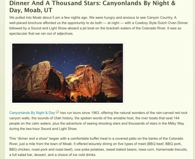 dinnerathousandstars2 Dinner & A Thousand Stars Articles